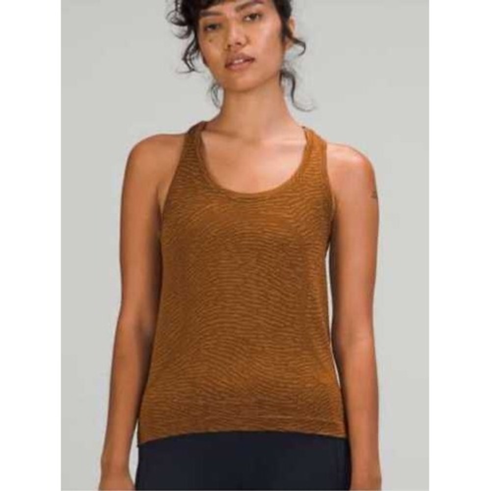 Lululemon Swiftly Tech Racerback Tank Top 2.0 Copper Brown Zebra Size 12